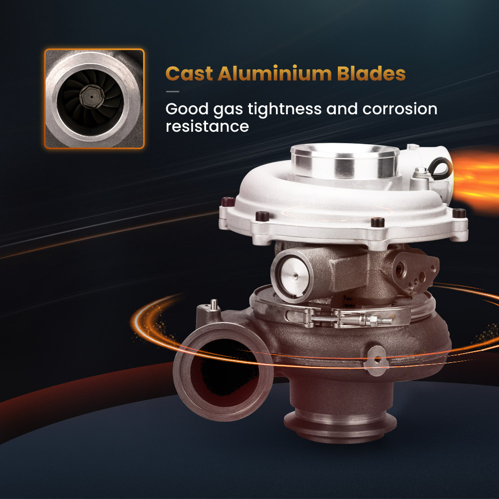 Turbocompresor compatible para Ford 6.0L compatible para F-350 Powerstroke 04-07 Compresor de actualización para GT3782VA W / O eletrical aturator