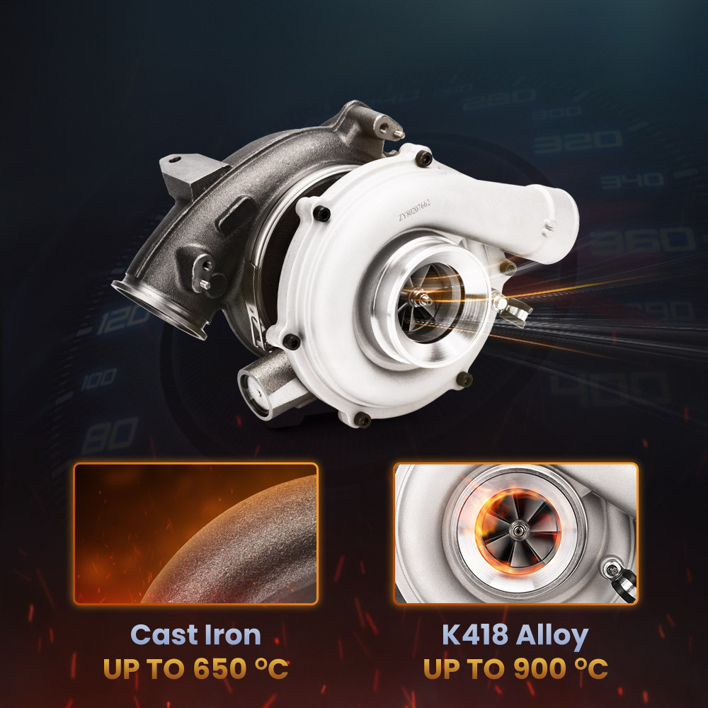 Turbocompresor compatible para Ford 6.0L compatible para F-350 Powerstroke 04-07 Compresor de actualización para GT3782VA W / O eletrical aturator
