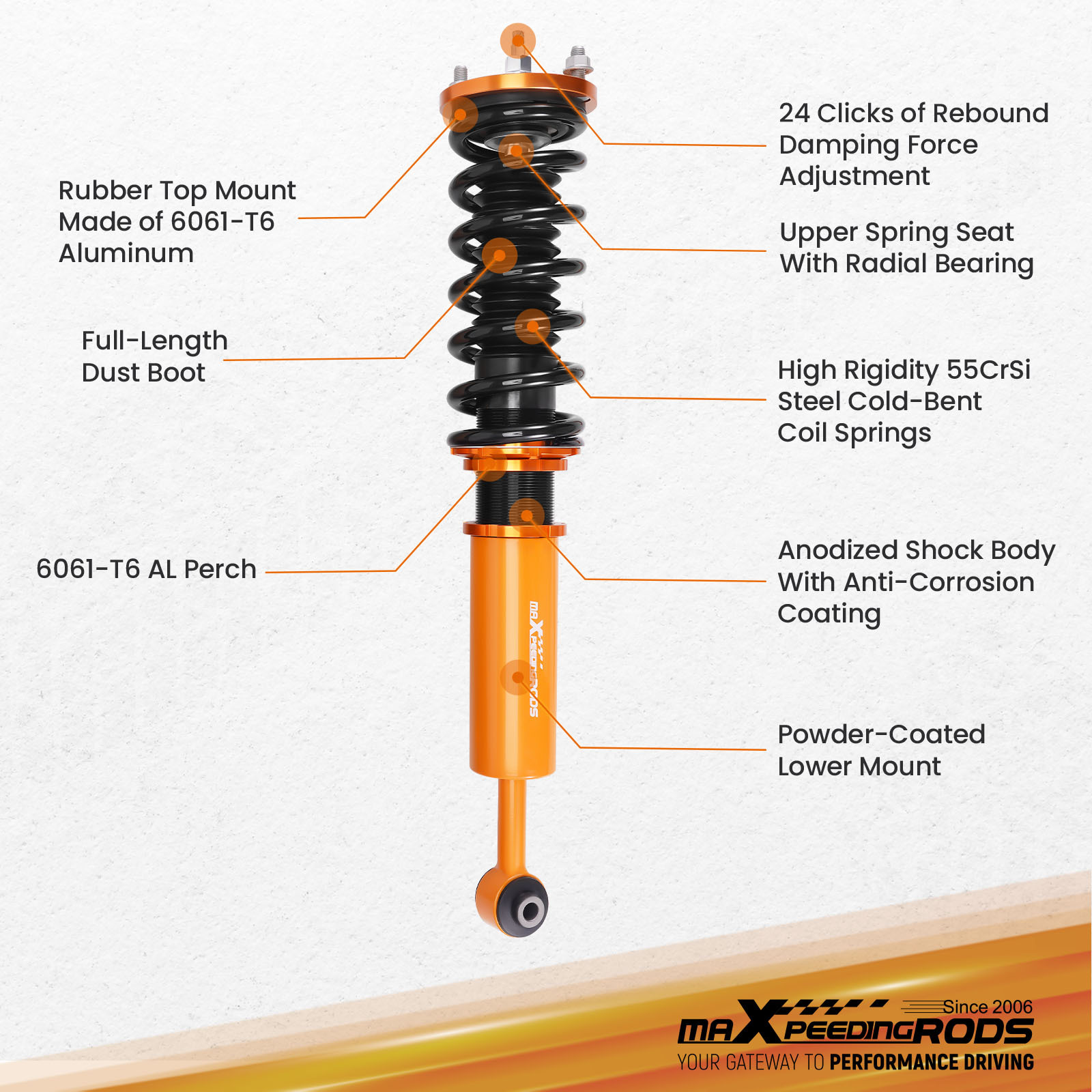 Compatible for Honda Accord Coilovers | Compatible for Honda 