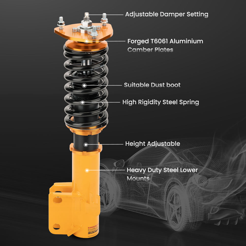 Compatible for Subaru Impreza GC8 For High Performance 93-01 24 Ways Adjustable Coilover / Shock Absorber Suspension Kit Lowering Kit