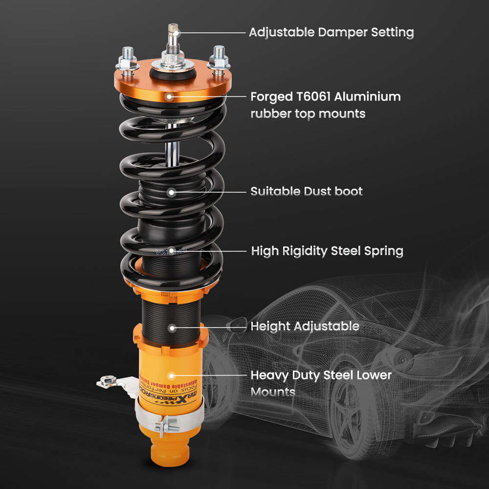 Maxpeedingrods 24Ways Adjustable Damper Coilover Struts compatiblefor