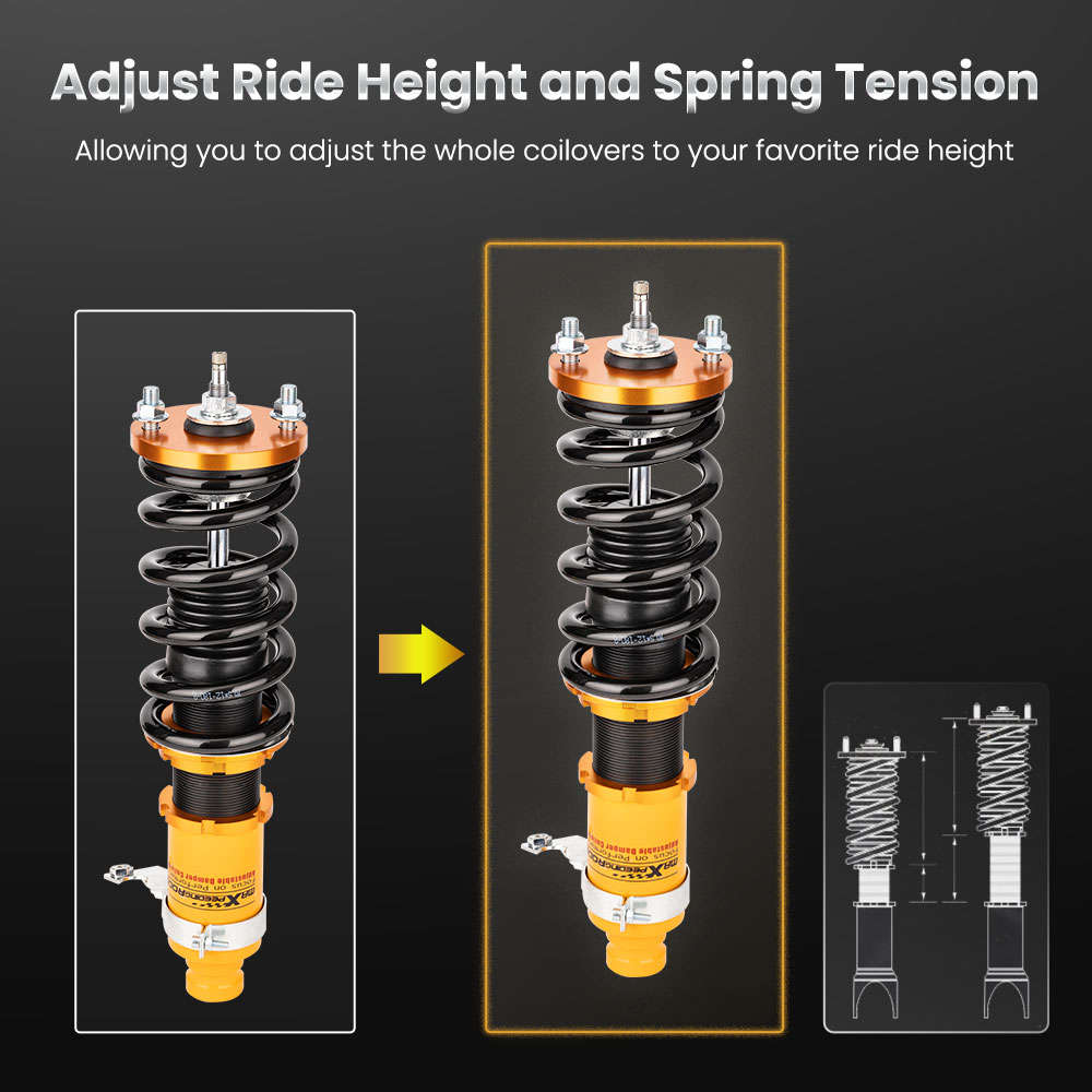 Maxpeedingrods Twin-Tube Damper Adjustable Coilover Suspension Kits compatible for Honda Civic 1988-2000