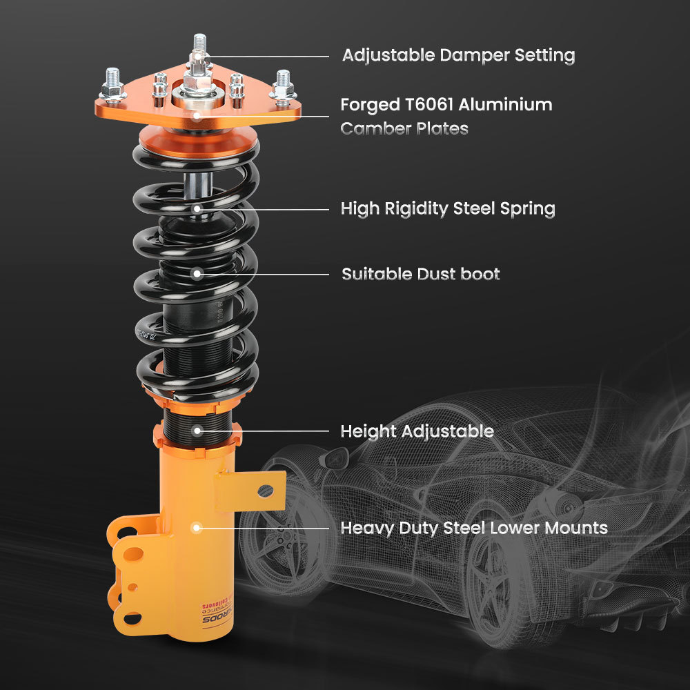 24 Ways Coilover Set Compatible for Hyundai Genesis Coupe 2-Door 2010-2016 w/z Sway Bar lowering kit