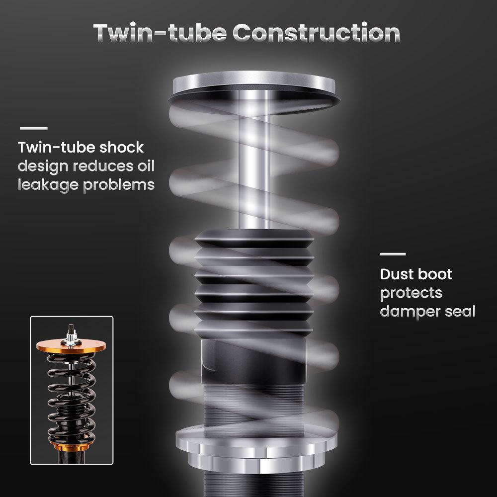 Twin-Tube Damper Coilover Suspension Kits compatible for Mitsubishi Eclipse 95 - 99 Shocks lowering kit