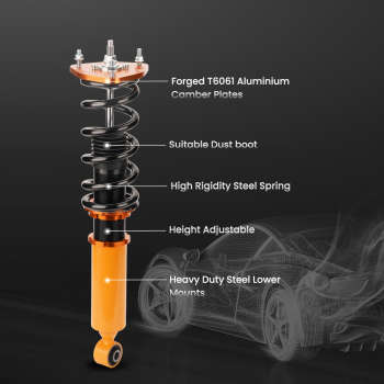 Compatible for NISSAN 370Z Z34 G37 Shocks Adjustable Height Racing CoilOvers Suspension Kit 2008 2009 Lowering Kit