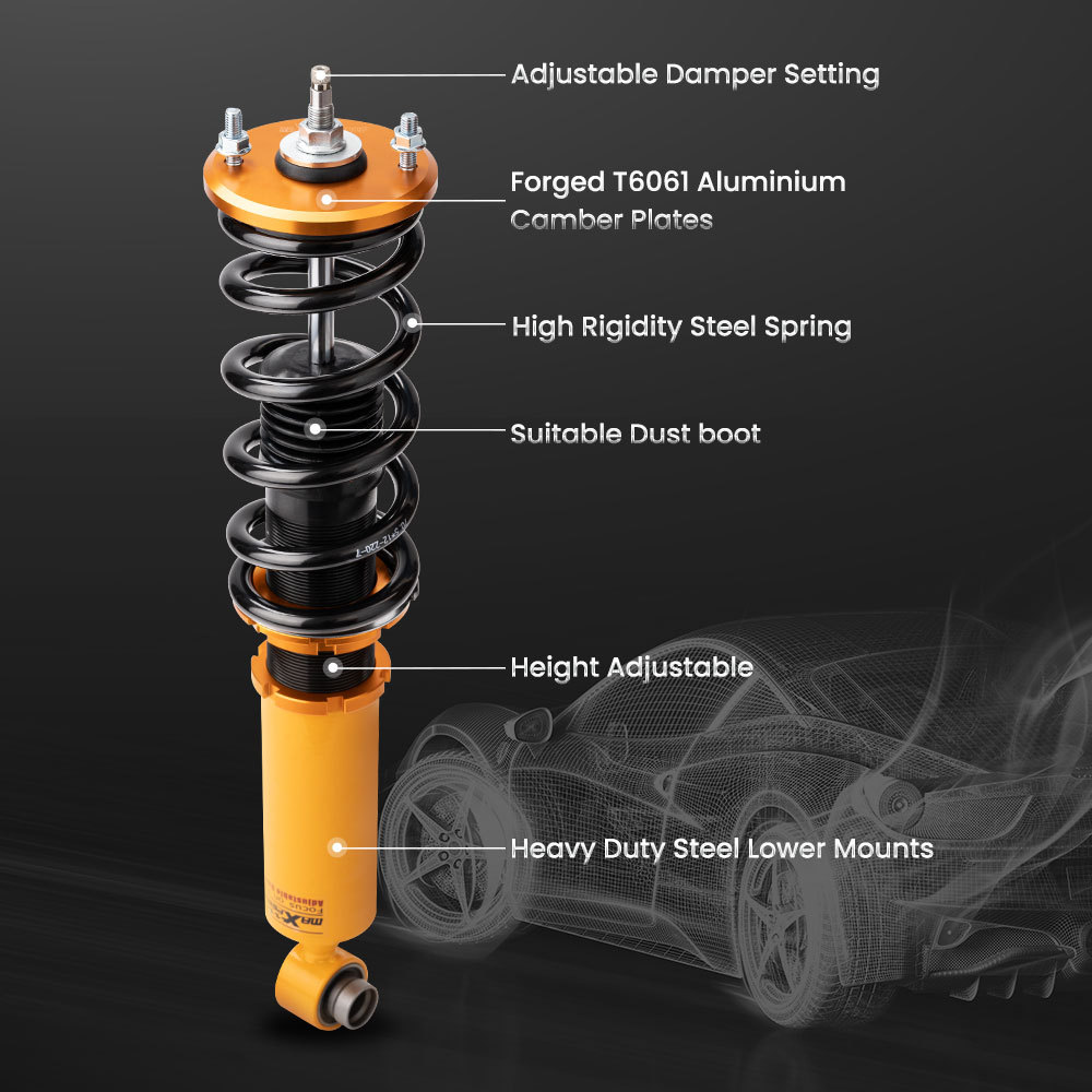 Compatible for Nissan S13 Silvia Sileighty 180/200/240SX 1989 - 1994 Coilovers Shock Absorber Suspension Kits Lowering Kit
