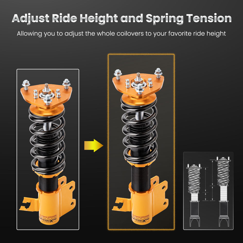 Compatible for Nissan S13 Silvia Sileighty 180/200/240SX 1989 - 1994 Coilovers Shock Absorber Suspension Kits Lowering Kit