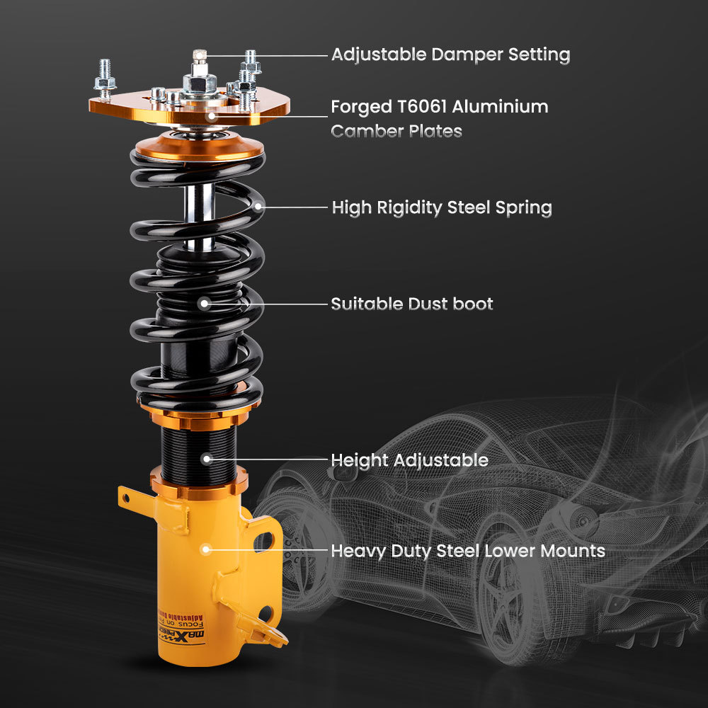 Compatible for Toyota Corolla 88-99 E90 E100 E110 AE92-AE111 Coilovers Shock Absorber Lowering Kit