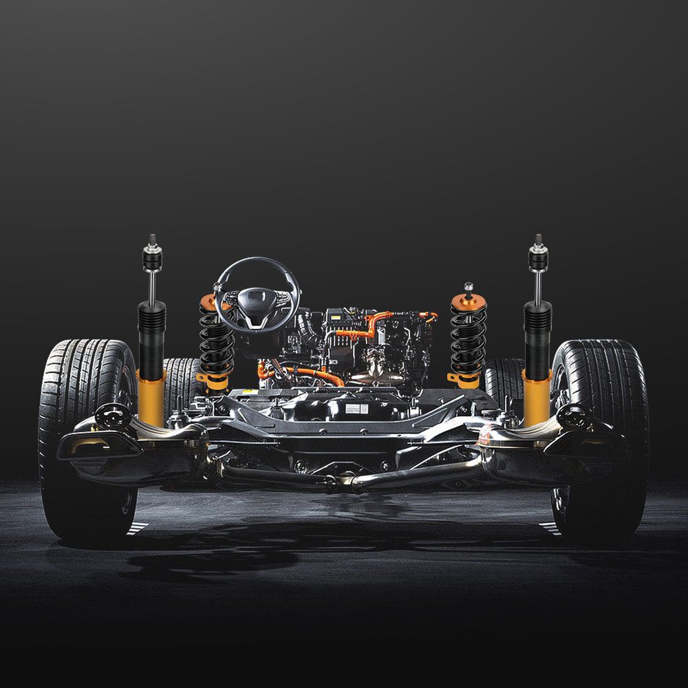 Coilovers Shock Strut Kit compatible for Toyota Yaris 13-14 Coil Over Suspension Adj Height