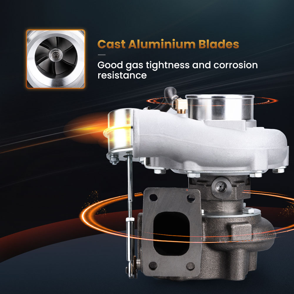 Para GT2871 GT2860 SR20 CA18DET Actualización Turbo Tubocargador 350HP 0,6 A / R 0,64 A / R Brida de 5 pernos Aceite universal + Refrigeración por agua