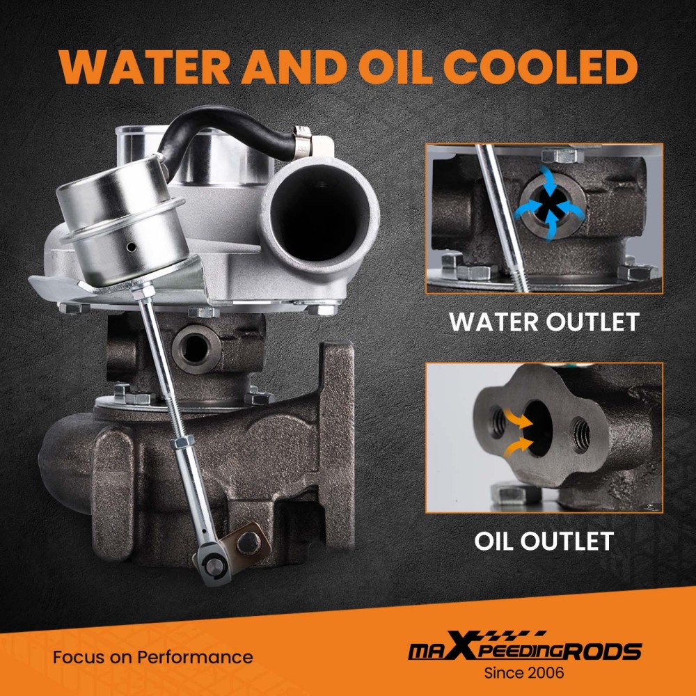 Para GT2871 GT2860 SR20 CA18DET Actualización Turbo Tubocargador 350HP 0,6 A / R 0,64 A / R Brida de 5 pernos Aceite universal + Refrigeración por agua
