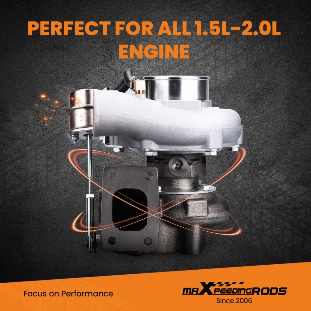 Para GT2871 GT2860 SR20 CA18DET Actualización Turbo Tubocargador 350HP 0,6 A / R 0,64 A / R Brida de 5 pernos Aceite universal + Refrigeración por agua