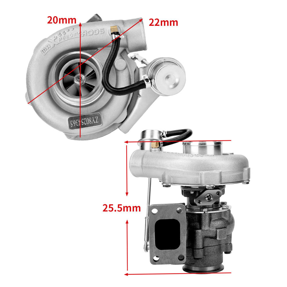Universal Turbo T3/T4 T04E VBAND Turbocharger Turbo .63 A/R .5A/R Internal Wastegate