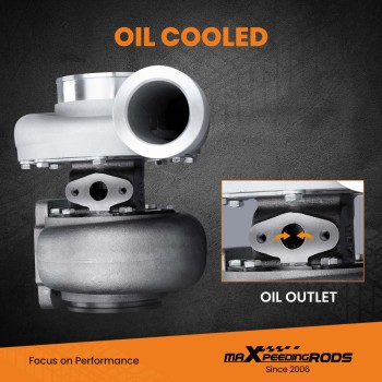 Para GT45 turbo Turbocompresor de banda en V T4 T4 TWIN-SCROLL Wet Float A / R .66 A / R 1.05 600 + BHP