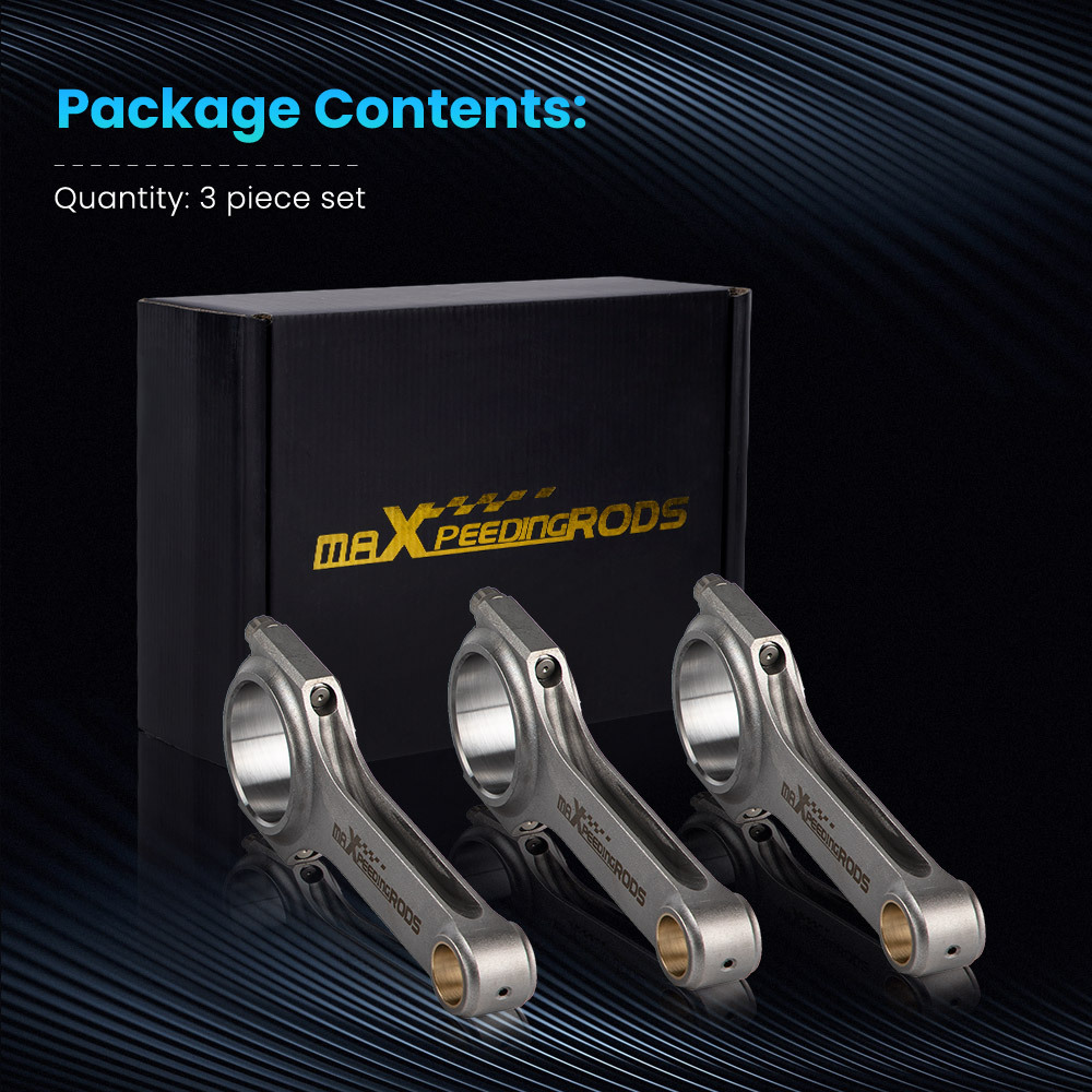 Steel Connecting Rods Conrod compatible for BMW B38A15M0 1.5T 3 cylinder W/ ARP bolts