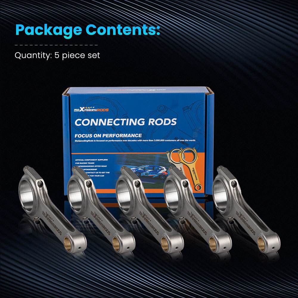 Compatible for Fiat 2.0 coupe 5 cyl 20V Turbo 145mm Connecting Rod - High Performance 4340 EN24 H-Beam Conrods