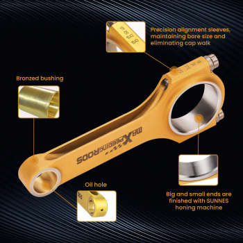 Compatible for Subaru Legacy EJ20 EJ25 STi 130.5mm Titanize Forged 4340 Connecting rod