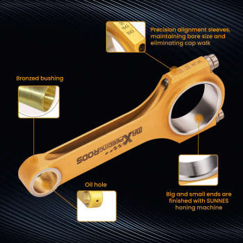 H Beam Connecting Rods compatible for Toyota Lexus 3UR LS GS GX 460 LX 570 4.6/5.7L Conrods