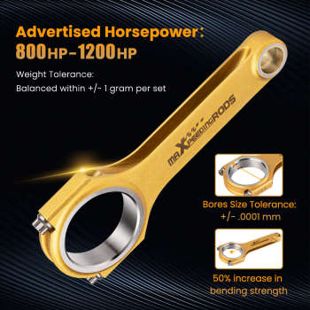 H Beam Connecting Rods compatible for Toyota Lexus 3UR LS GS GX 460 LX 570 4.6/5.7L Conrods