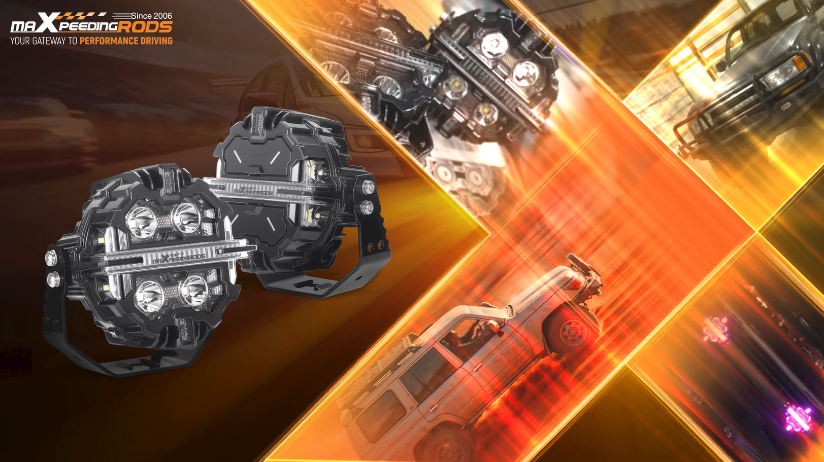 Maxpeedingrods Driving Auxiliary Light Universal 5inch 212W RGB LED Round Light Pods Offroad Driving