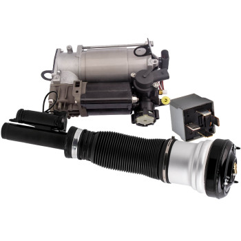 2 Suspensión neumática delantera Shox + bomba de aire compatible para Mercedes Clase S W220 2203202438 TCP