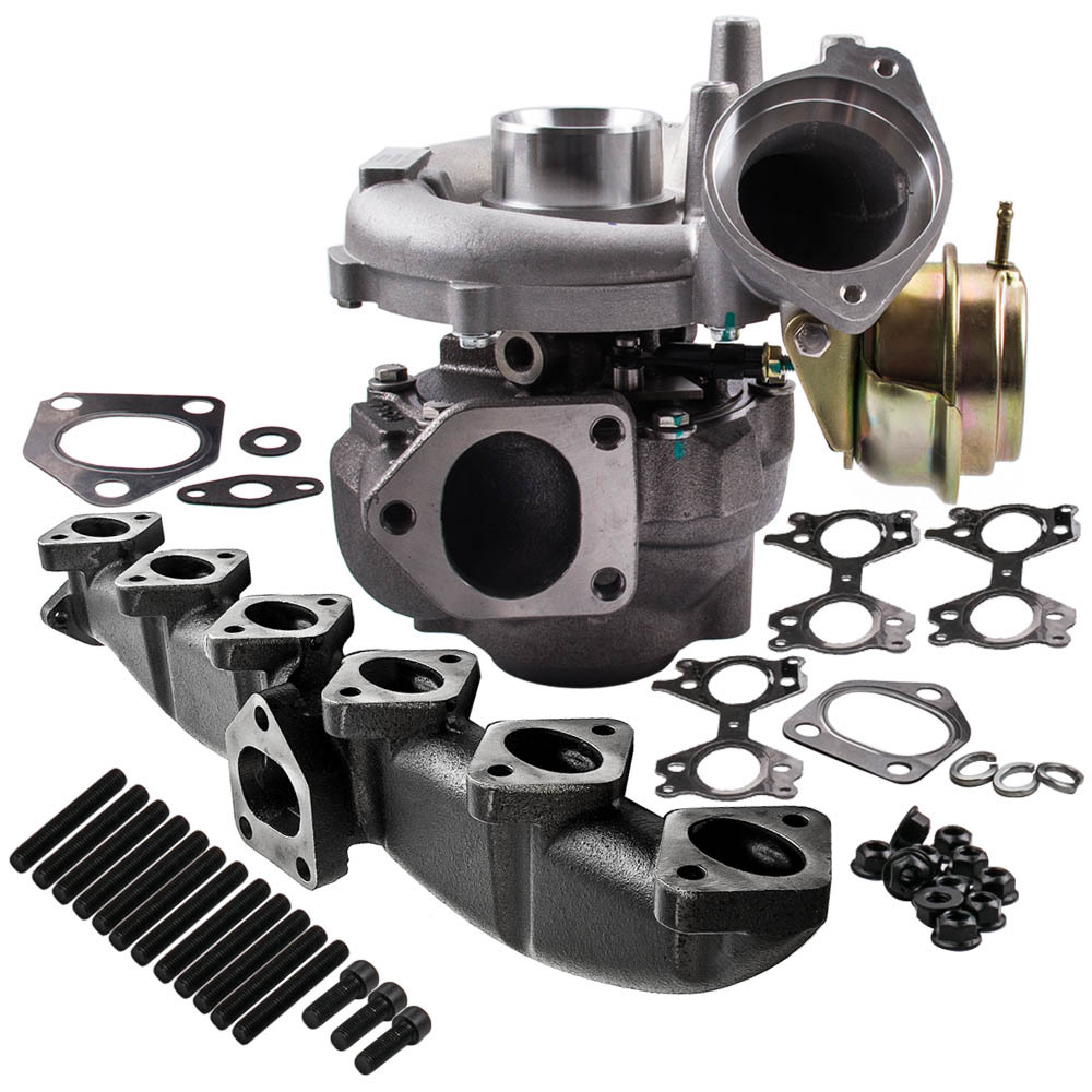 Turbo Turbocompresor + Kit de colector de compatible para escape compatible para BMW E53 X5 7791044F 11627788422 Turbo Turbocompresor + Kit de colector de compatible para escape compatible para BMW E53 X5 7791044F 11627788422