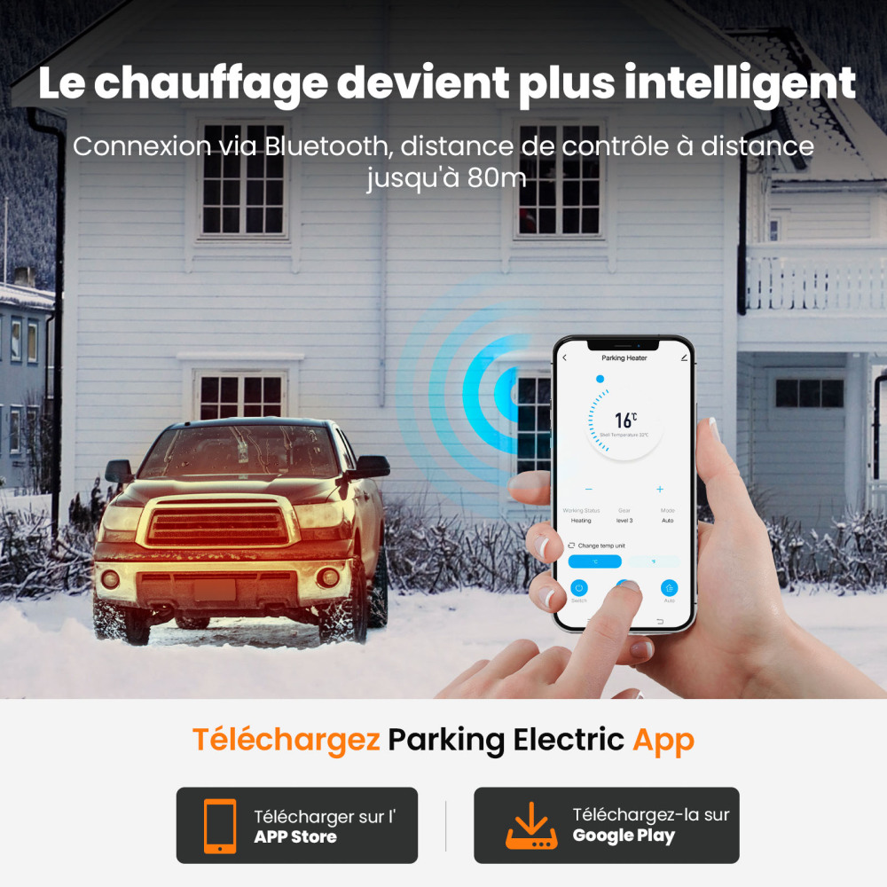 Chauffe-air diesel de 5KW avec commande Moblie pour camping-cars, pour campervans, pour travel trailers