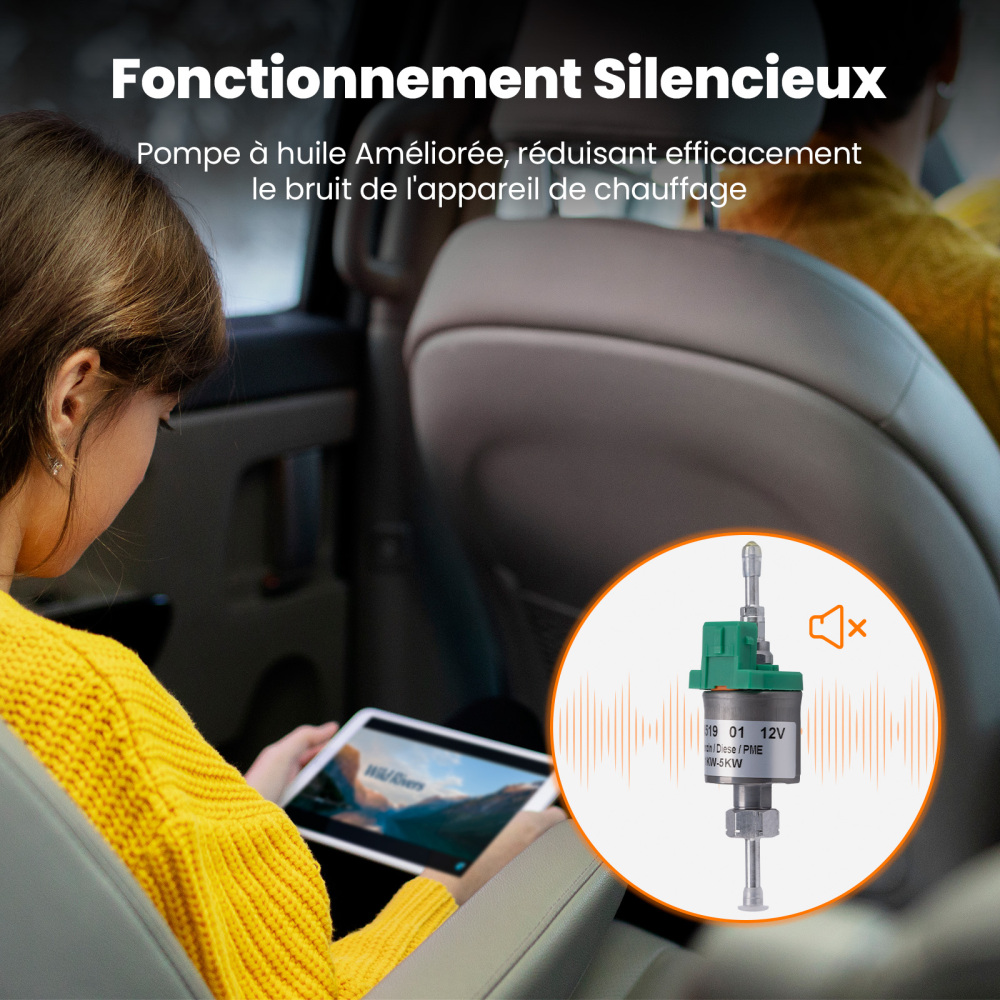 Chauffe-air diesel de 1-5KW avec commande mobile pour camping-cars, pour caravanes, pour remorques de voyage