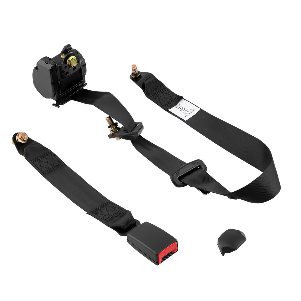 Ceinture de securite pour voiture ceinture diagonale 3 points ABS noir Polye