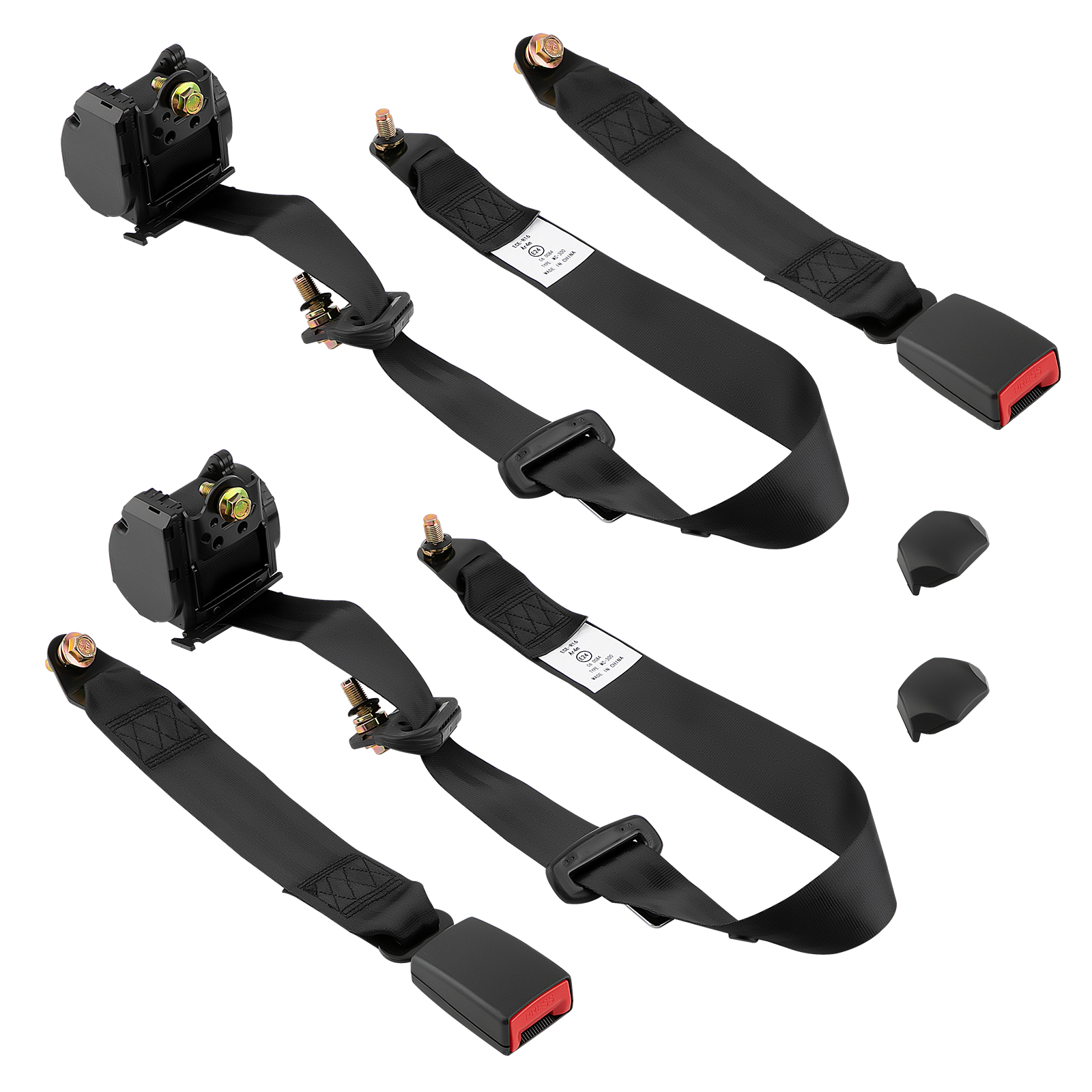 Ceinture de sécurité pour voiture ceinture diagonale 3 points ABS noir  Polye-Maxpeedingrods