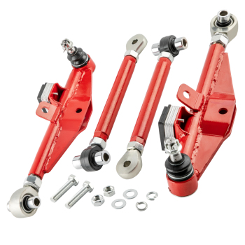 4pcs Front Lower Control Arms High Angle Tension Rods compatible for Nissan 240SX 1989 94