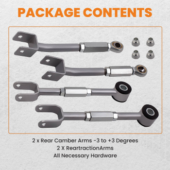 Kit de tracción ajustable de brazo de control/compensación trasera compatible con el compatible para Nissan 350Z Z33 2003-2009