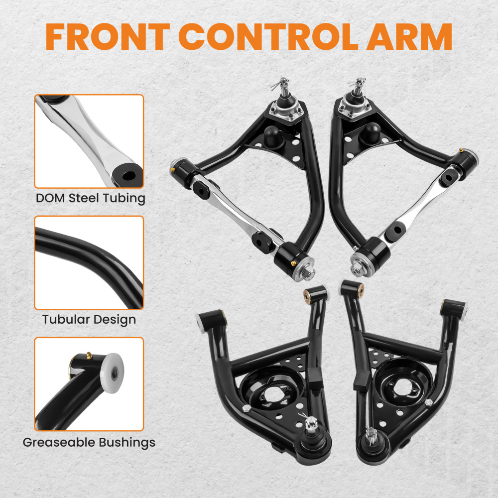 4x Front Heavy Duty UpperLower Control Arms compatible for Camaro Firebird 1967-1969