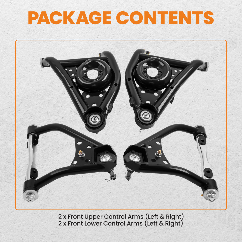 4x Front Heavy Duty UpperLower Control Arms compatible for Camaro Firebird 1967-1969