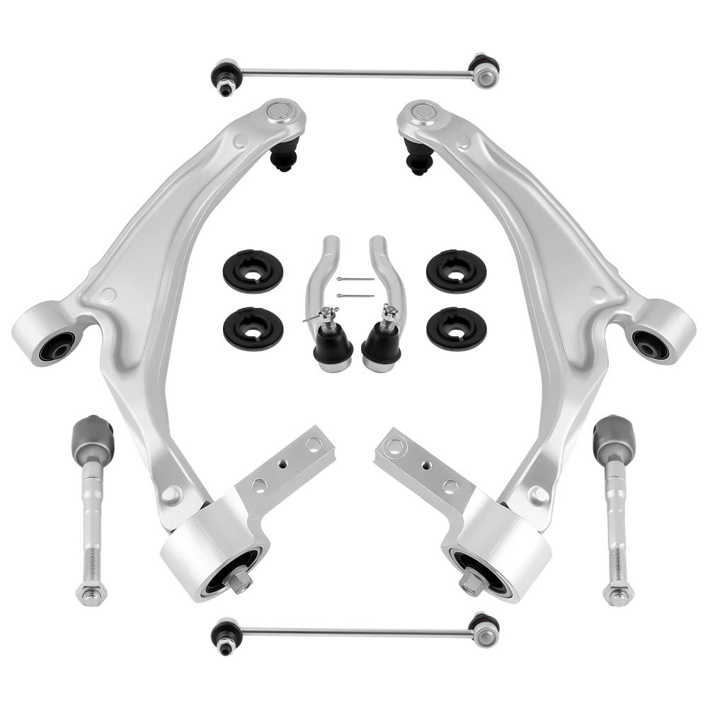 8pcs Front Lower Control Arm w/ Ball Joint Tie Rods Kit compatible for