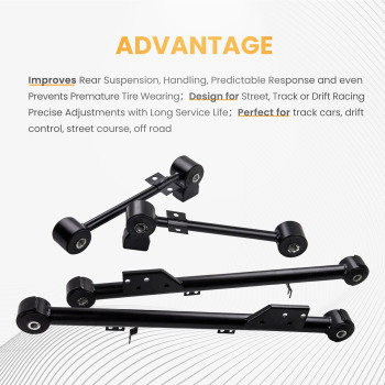 Control Arm Trailing Arms Kit compatible pour Nissan Pathfinder 1997-2004 Rear Lower Upper