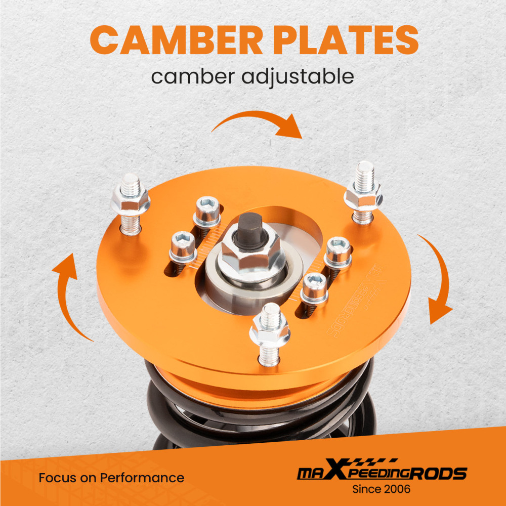 Maxpeedingrods puntales de resorte helicoidal de altura ajustable compatible para BMW 3 Convertible (E36) 318i; 320i; 323i; 325i; 328i; (03/1993-04/1999)