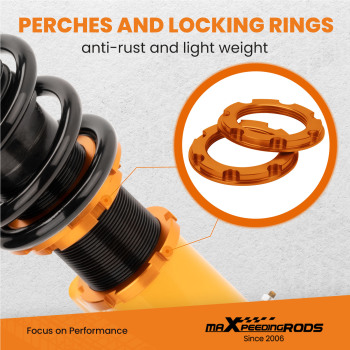 Maxpeedingrods puntales de resorte helicoidal de altura ajustable compatible para BMW 3 Convertible (E36) 318i; 320i; 323i; 325i; 328i; (03/1993-04/1999)