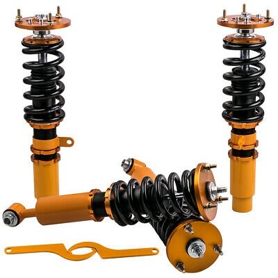 Combinés Filetés compatible pour BMW E39 1996-2003 Réglable Suspension hélicoïdale + support supérieurkit dabaissement