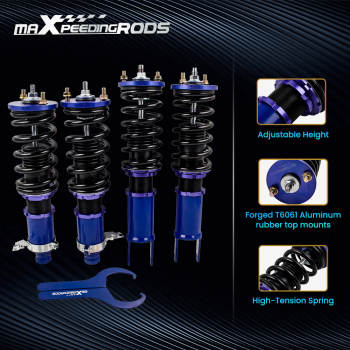 Compatible for Honda Civic Integra CRX 1992-2000 Height Adjustable Coilover Suspension Kit Lowering Kit
