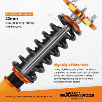 Compatible for Ford Mustang 4th 24 Steps Adjustable Damper 05-14 Coilovers Suspension KitsLowering Kit