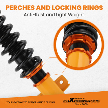 Compatible for Ford Mustang 4th 24 Steps Adjustable Damper 05-14 Coilovers Suspension KitsLowering Kit