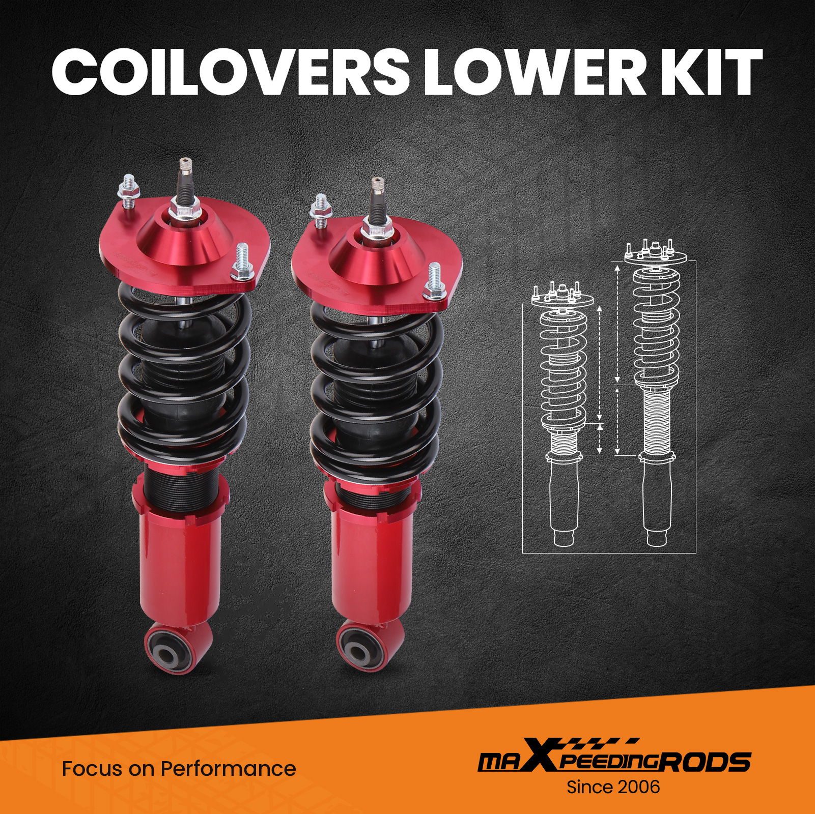 Damper Adjustable Coilovers Suspension KitCompatible cCompatible