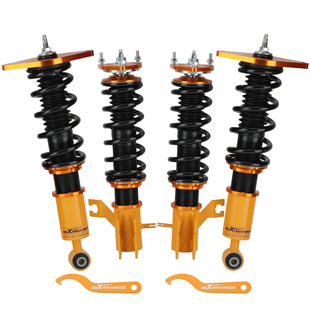 24-Steps Adj. Damper Coilover Suspensions compatible for Nissan Sentra B15 Pulsar N16 00-06 Lowering Kit