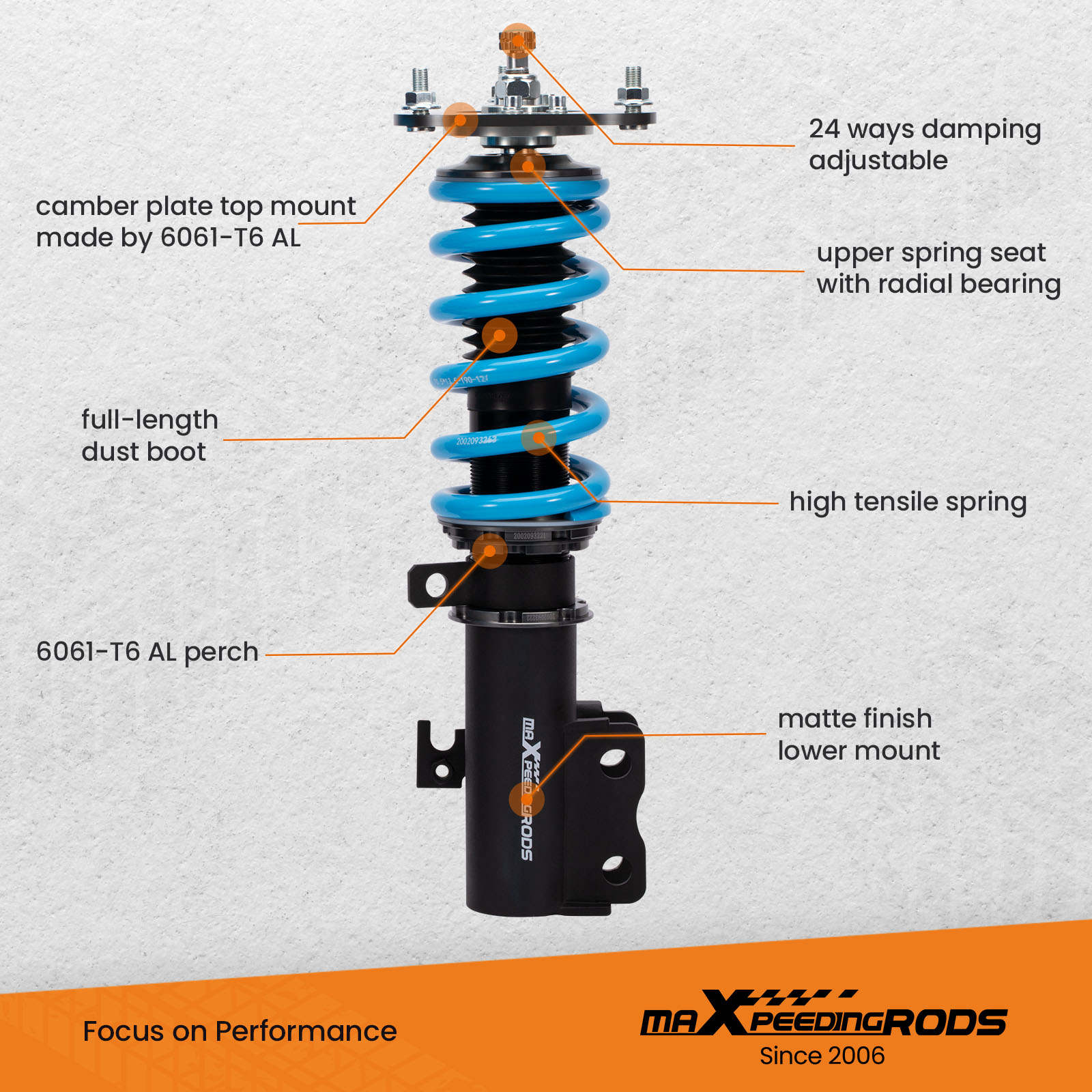 MaXpeedingrods COT6 Racing Coilovers Kits 24 Way compatible for