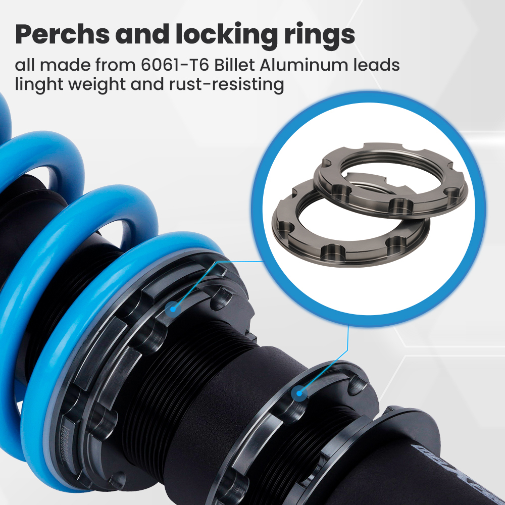 Amortisseur réglable combinés filetés Compatible pour BMW 3 Cabriolet 2 portes (E46) 330ci ; 325ci;323ci ; 320cd,330cd (04/2000-12/2007)kit dabaissement