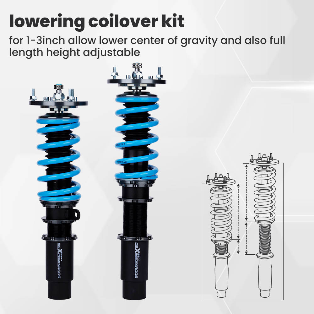 Buy Maxpeedingrods E46 Coilovers Kits compatible for BMW 3 Series Complete  Suspension Kits