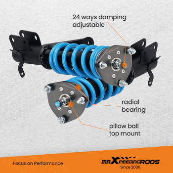 MaXpeedingrods 24 STEP DAMPER Coilovers compatible for Honda Civic EM2 01-05 LOWERING KIT