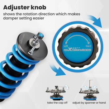 Height and Damper Adjustable Coilover kits Compatible for Nissan S13 200SX Europe/New Zealand Market 89-94 Lowering Kit