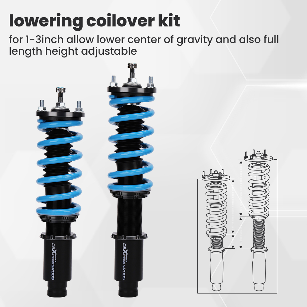 T6 Advanced Series Coilover Compatible con altura y amortiguador compatible para Honda CR-V 1996-2001 1st Gen